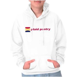 Brisco Brands Plaid Pantry Store Minimalist Logo Hoodie Sweatshirt Women Men(White)