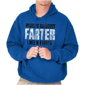 Brisco Brands Worlds Greatest Father I Mean Farter Hoodie Hooded Sweatshirt Men(Royal)