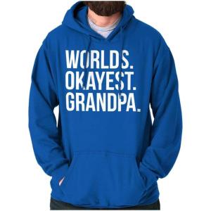 Brisco Brands Worlds Okayest Grandpa Funny Hoodie Hooded Sweatshirt Men(Royal)