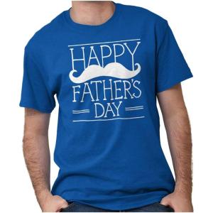 Classic Teaze Happy Father’s Day Dad Mustache Mens Graphic T Shirt Tees(Royal)