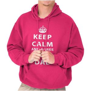 Classic Teaze Keep Calm And Agree With Dad Crown Hoodie Hooded Sweatshirt Men(Heliconia)