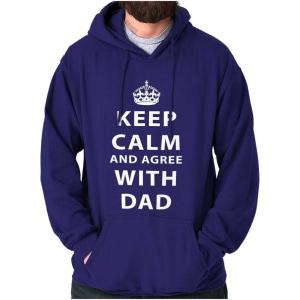 Classic Teaze Keep Calm And Agree With Dad Crown Hoodie Hooded Sweatshirt Men(Purple)