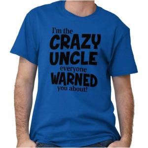 Crazy Uncle Family Relative Warning Mens Graphic T Shirt Tees(Royal)