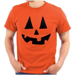 Cute Jack O’ Lantern Pumpkin Face Graphic T Shirt Men or Women(Orange)