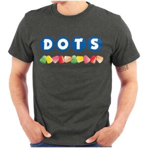 DOTS Original Gumdrops Candy Logo Graphic T Shirt Men or Women(Dark Heather)