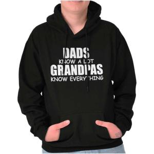 Dad Knows A lot Grandpa Everything Hoodie Hooded Sweatshirt Men(Black)