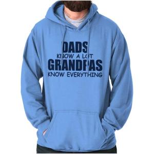 Dad Knows A lot Grandpa Everything Hoodie Hooded Sweatshirt Men(Carolina Blue)