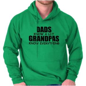Dad Knows A lot Grandpa Everything Hoodie Hooded Sweatshirt Men(Irish Green)