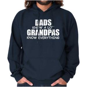 Dad Knows A lot Grandpa Everything Hoodie Hooded Sweatshirt Men(Navy)