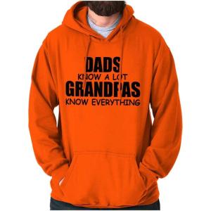 Dad Knows A lot Grandpa Everything Hoodie Hooded Sweatshirt Men(Orange)