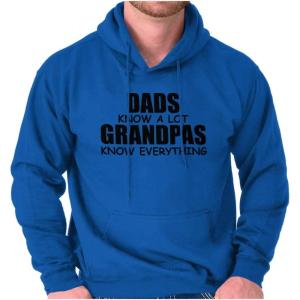 Dad Knows A lot Grandpa Everything Hoodie Hooded Sweatshirt Men(Royal)