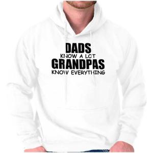 Dad Knows A lot Grandpa Everything Hoodie Hooded Sweatshirt Men(White)