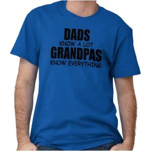 Dad Knows A lot Grandpa Everything Mens Graphic T Shirt Tees(Royal)