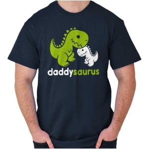 Fathers Daddysaurus Trex Dinosaur Dad Mens Graphic T Shirt Tees(Navy)