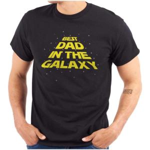 Father’s Day Best Dad in The Galaxy Mens Graphic T Shirt Tees(Black)