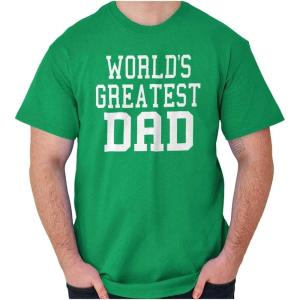 Father’s Day World’s Greatest Dad Mens Graphic T Shirt Tees(Irish Green)