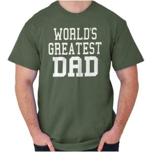 Father’s Day World’s Greatest Dad Mens Graphic T Shirt Tees(Military Green)