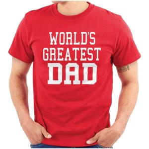 Father’s Day World’s Greatest Dad Mens Graphic T Shirt Tees(Red)
