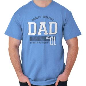 Fathers Day World’s Greatest Dad No 1 Mens Graphic T Shirt Tees(Carolina Blue)