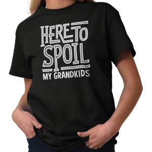 Funny Grandma Spoiled Grandchildren Womens Graphic T Shirt Tees(Black)