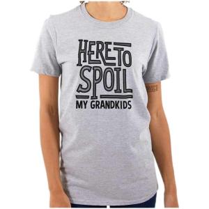 Funny Grandma Spoiled Grandchildren Womens Graphic T Shirt Tees(Sport Grey)