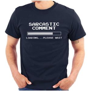 Funny Sarcastic Comment Loading T Shirt – Humor Graphic Tee for Men and Women – Geek Gamer Dad Joke Shirt(Navy)