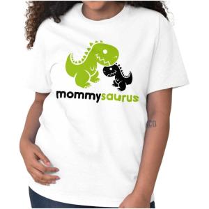 Mommysaurus Cute Dinosaur Mothers Day Womens Graphic T Shirt Tees(White)