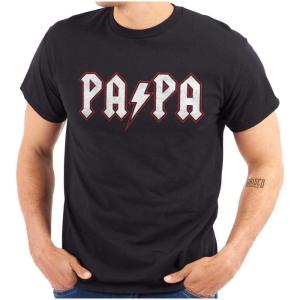 Papa Rock Logo Grandpa Grandfather Mens Graphic T Shirt Tees(Black)