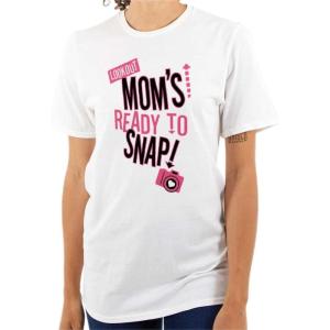 Ready to Snap Motherhood Humor Funny Womens Graphic T Shirt Tees(White)
