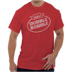 Retro Dubble Bubble Vintage Classic Logo Graphic T Shirt Men or Women(Heather Red)