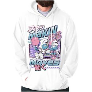 The Smurfs Cool Kanji Makin Moves Hoodie Sweatshirt Women Men(White)