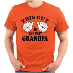 This Guy Best Grandpa Grandfather Mens Graphic T Shirt Tees(Orange)