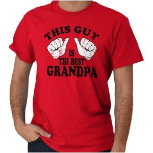 This Guy Best Grandpa Grandfather Mens Graphic T Shirt Tees(Red)
