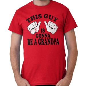 This Guy Grandpa Baby Announcement Mens Graphic T Shirt Tees(Red)
