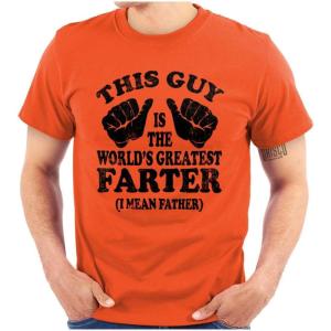 This Guy Worlds Greatest Farter Funny Mens Graphic T Shirt Tees(Orange)