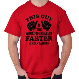This Guy Worlds Greatest Farter Funny Mens Graphic T Shirt Tees(Red)