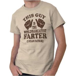 This Guy Worlds Greatest Farter Funny Mens Graphic T Shirt Tees(Sand)