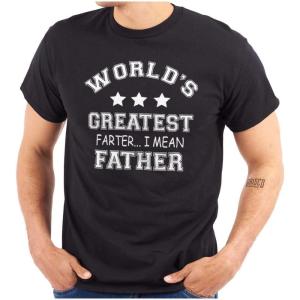 Worlds Greatest Farter Father Funny Mens Graphic T Shirt Tees(Black)