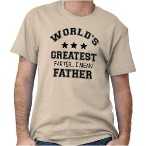 Worlds Greatest Farter Father Funny Mens Graphic T Shirt Tees(Sand)