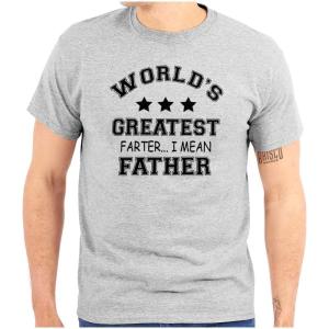 Worlds Greatest Farter Father Funny Mens Graphic T Shirt Tees(Sport Grey)