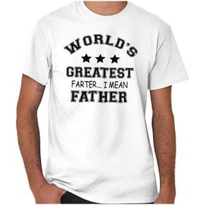 Worlds Greatest Farter Father Funny Mens Graphic T Shirt Tees(White)