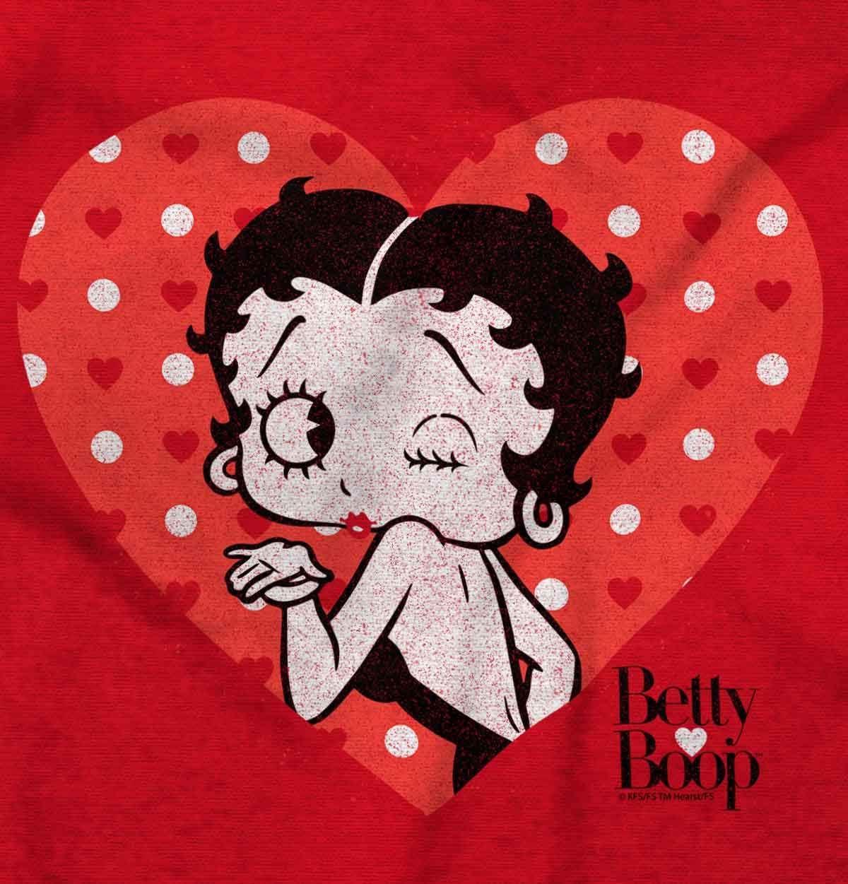 imageBrisco Brands Betty Boop Blowing Kisses Adorable Zip Hoodie Sweatshirt WomenRed