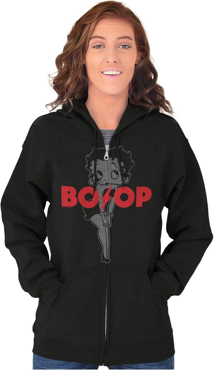 imageBrisco Brands Betty Boop Cartoon Lighting Strike Zip Hoodie Sweatshirt Women