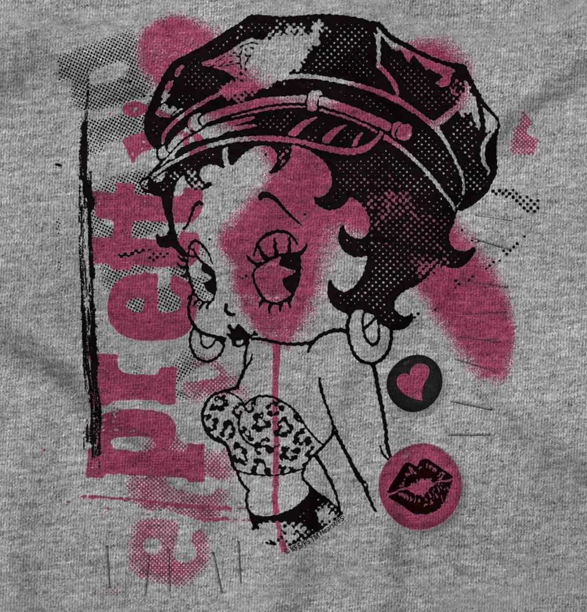 imageBrisco Brands Betty Boop Pretty Punk Paint Splatter Zip Hoodie Sweatshirt WomenSport Grey