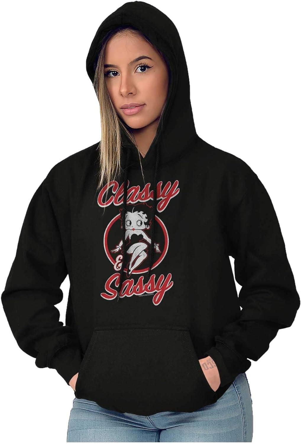 imageBrisco Brands Betty Boop Sassy Classy Adorable Hoodie Sweatshirt WomenBlack