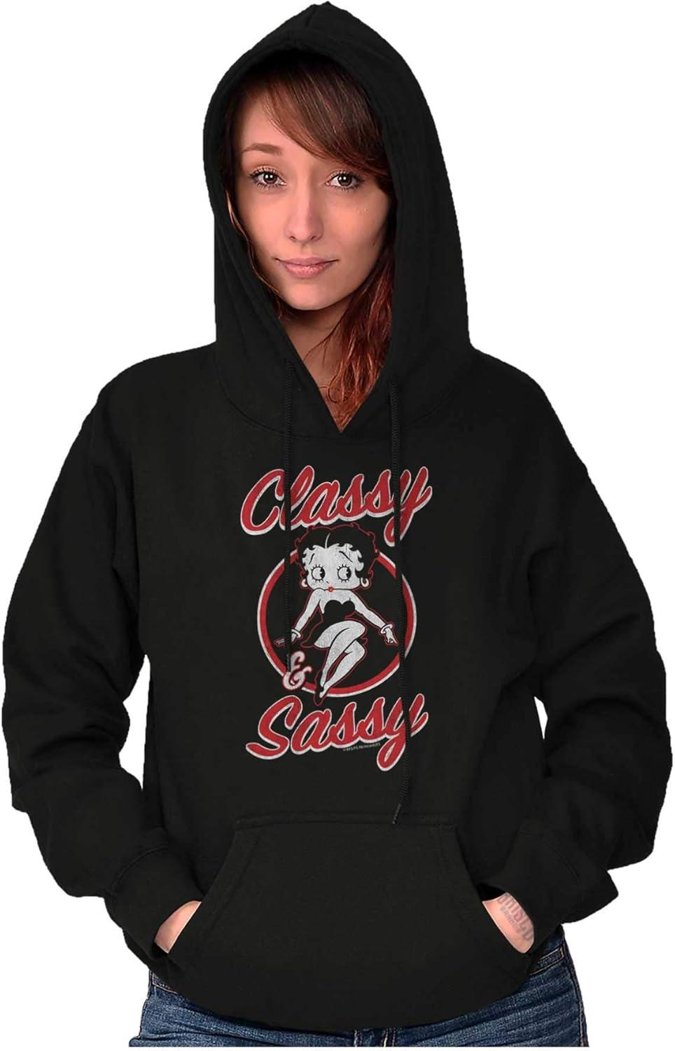 imageBrisco Brands Betty Boop Sassy Classy Adorable Hoodie Sweatshirt WomenBlack