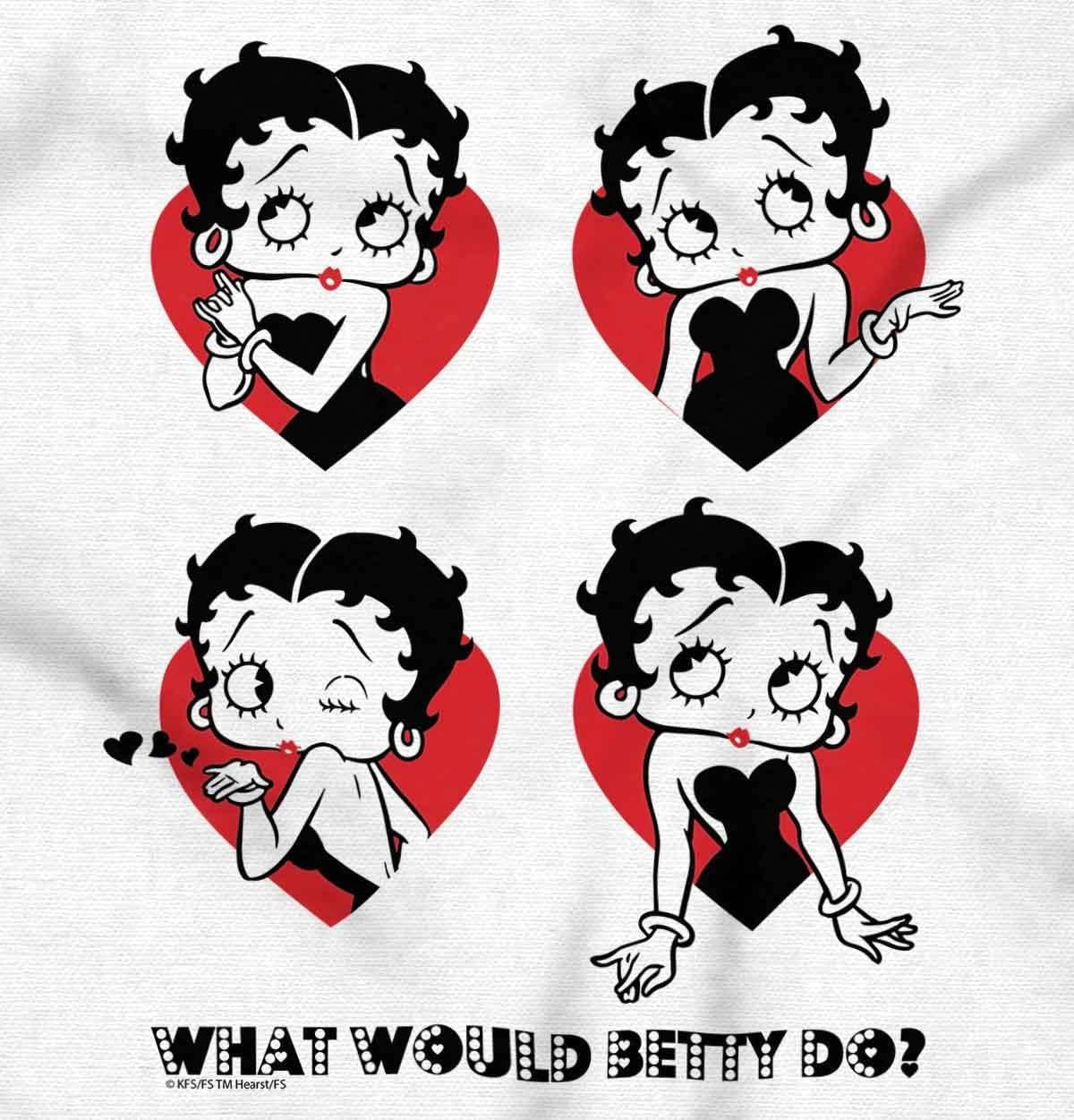 imageBrisco Brands Betty Boop What Would She Hearts Zip Hoodie Sweatshirt WomenWhite