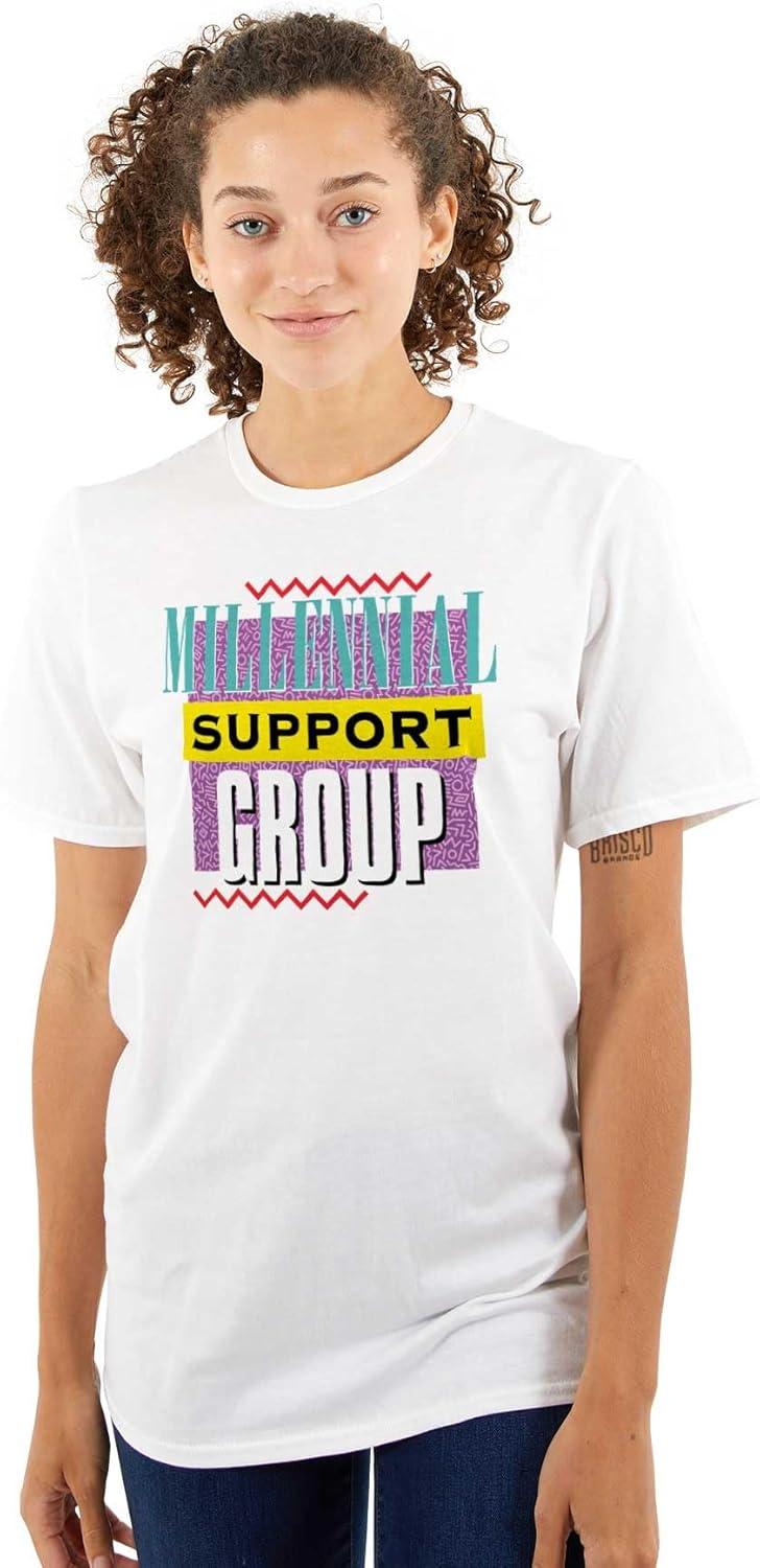 imageBrisco Brands Retro 90s Millennial Support Group Graphic T Shirt Men or WomenWhite