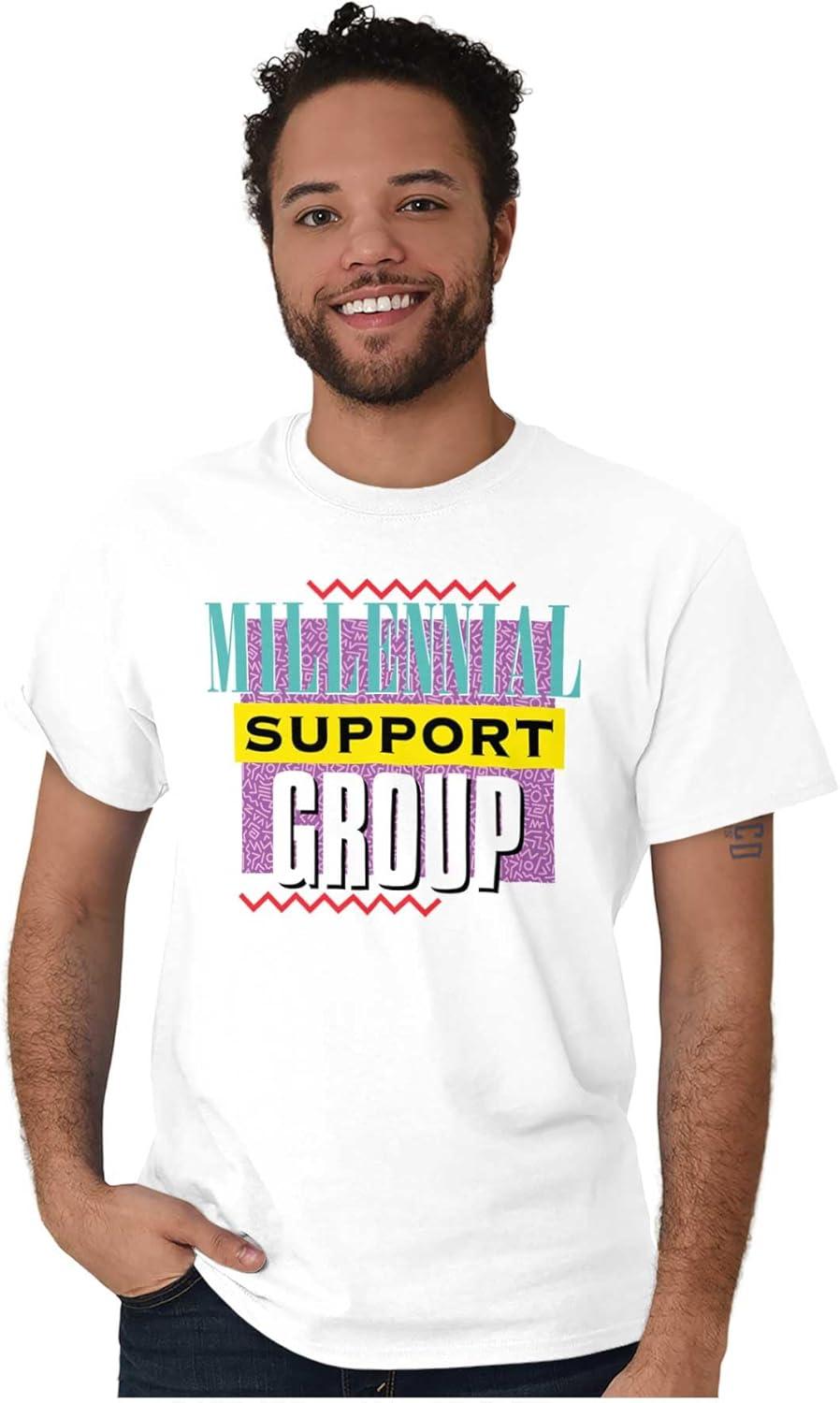 imageBrisco Brands Retro 90s Millennial Support Group Graphic T Shirt Men or WomenWhite