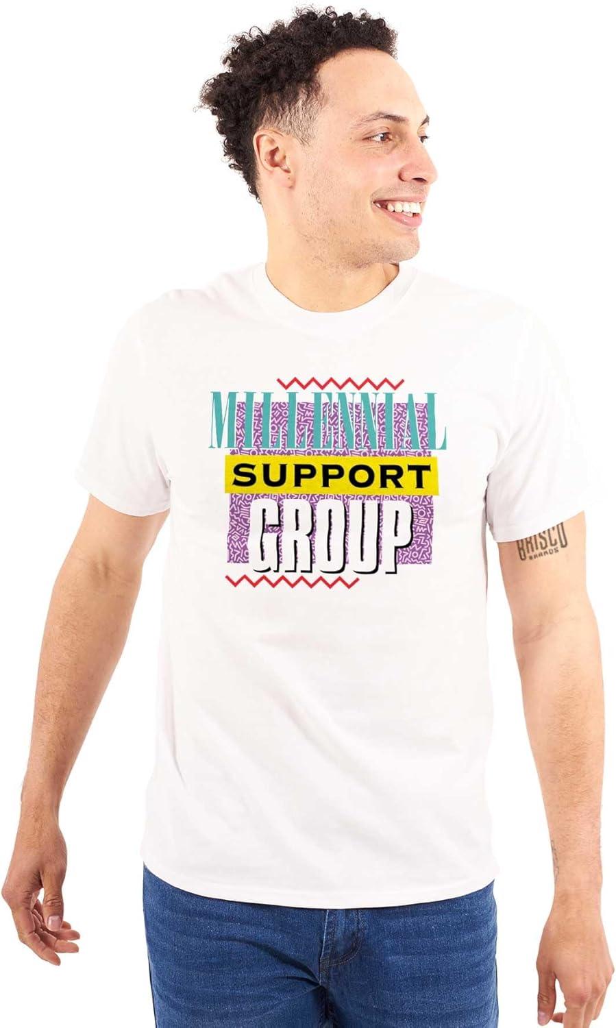 imageBrisco Brands Retro 90s Millennial Support Group Graphic T Shirt Men or WomenWhite